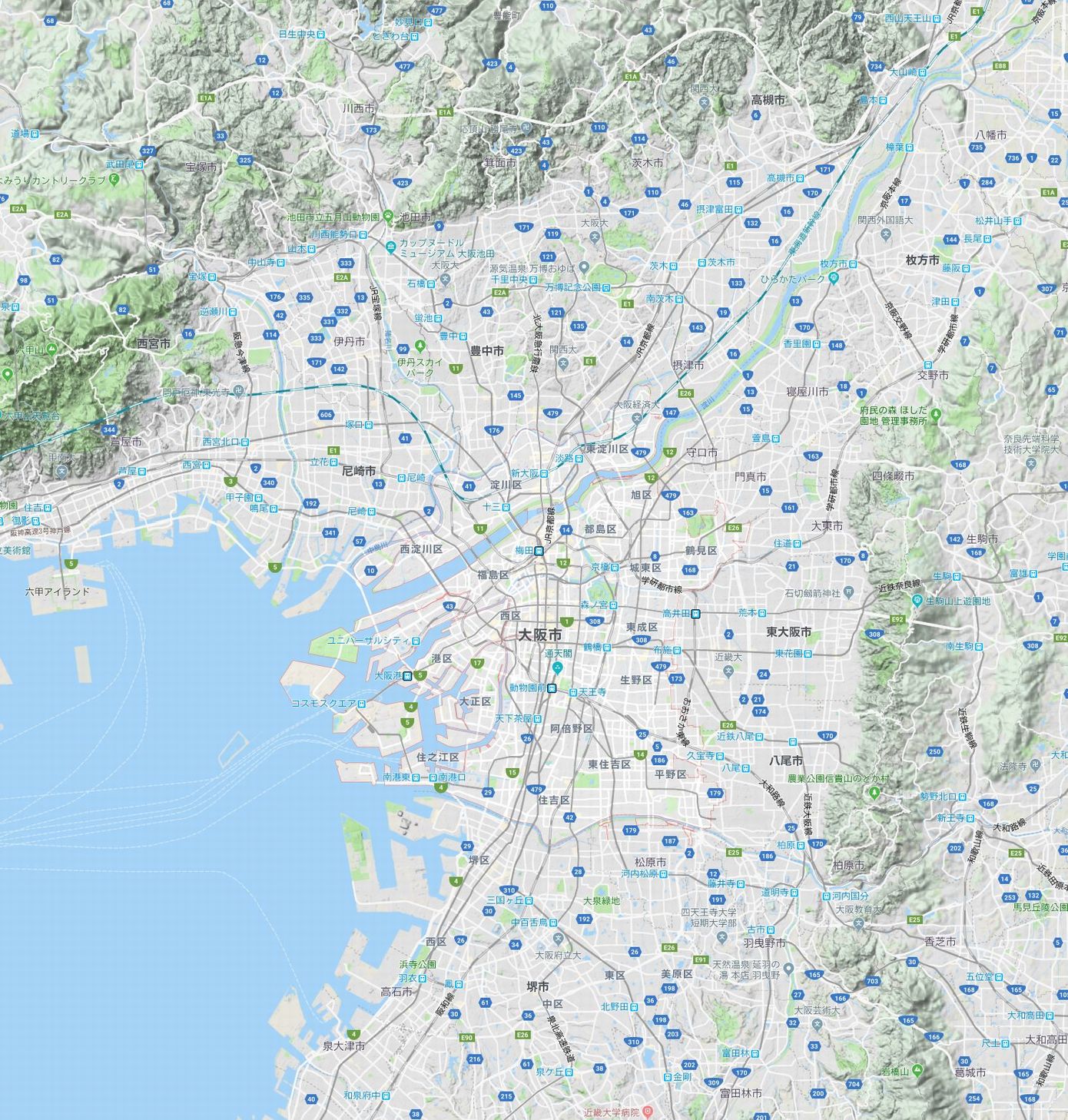 大阪市の地図