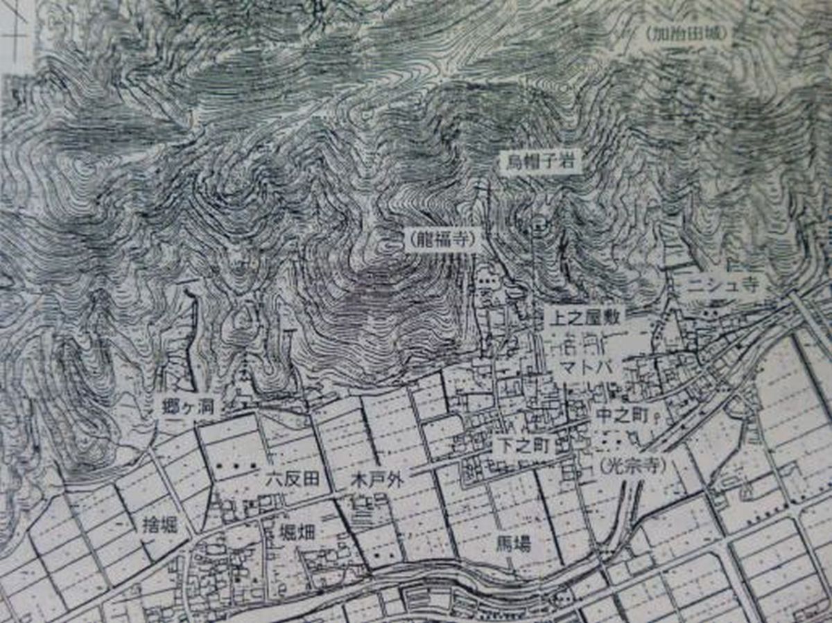 加治田城の周辺図